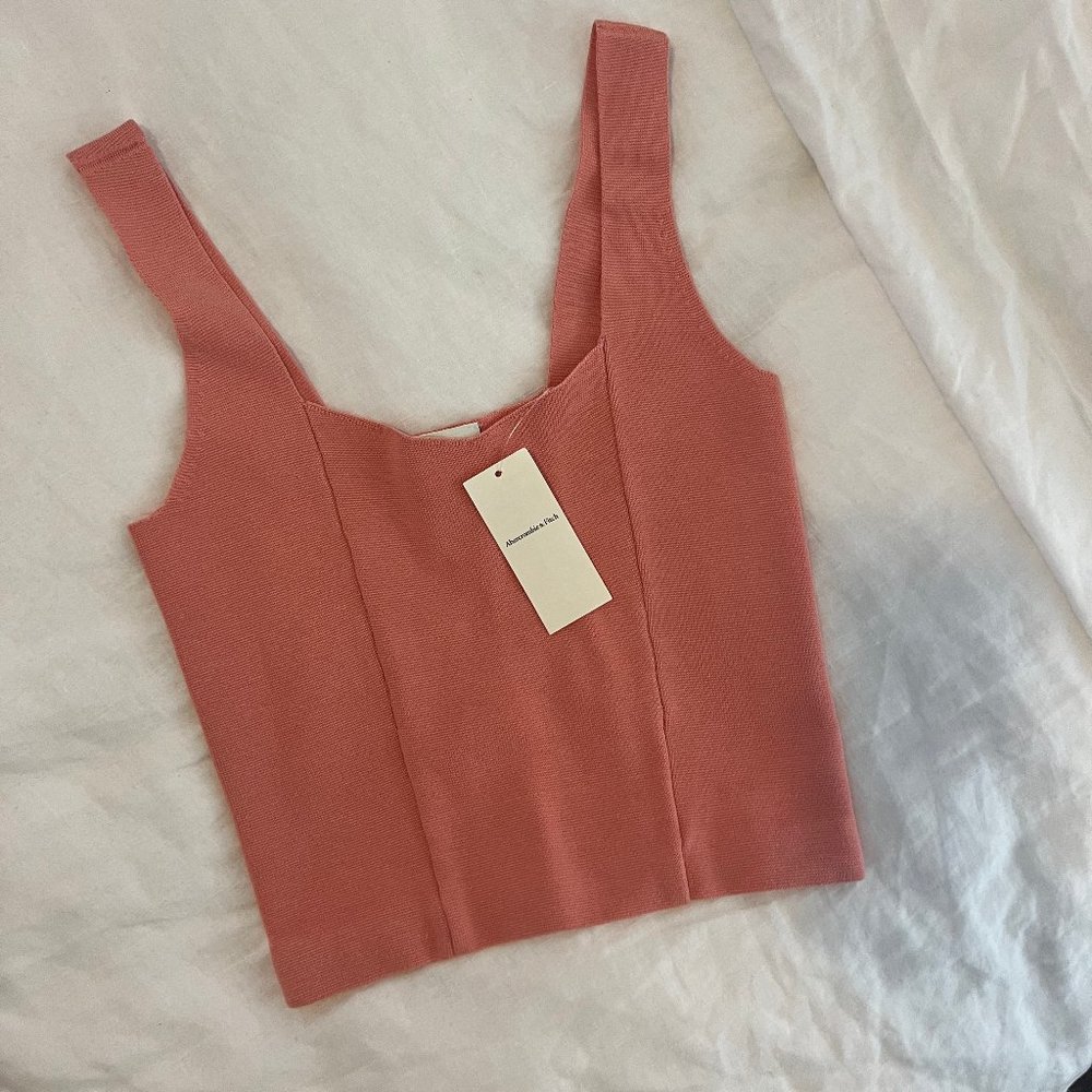 Abercrombie Cropped Coral Tank - Size XS